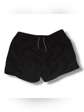 Forever 21 Men's Black Swim Shorts with White Drawstring